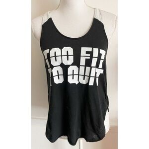 Victoria’s Secret PINK • Black and White Too Fit To Quit Tank Top